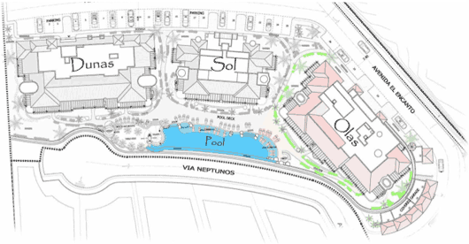 Plat map Villas Las Olas San Jose, Puerto Los Cabos